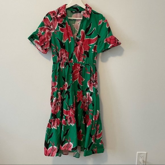Zara | Dresses | Zara Floral Smock Midi 